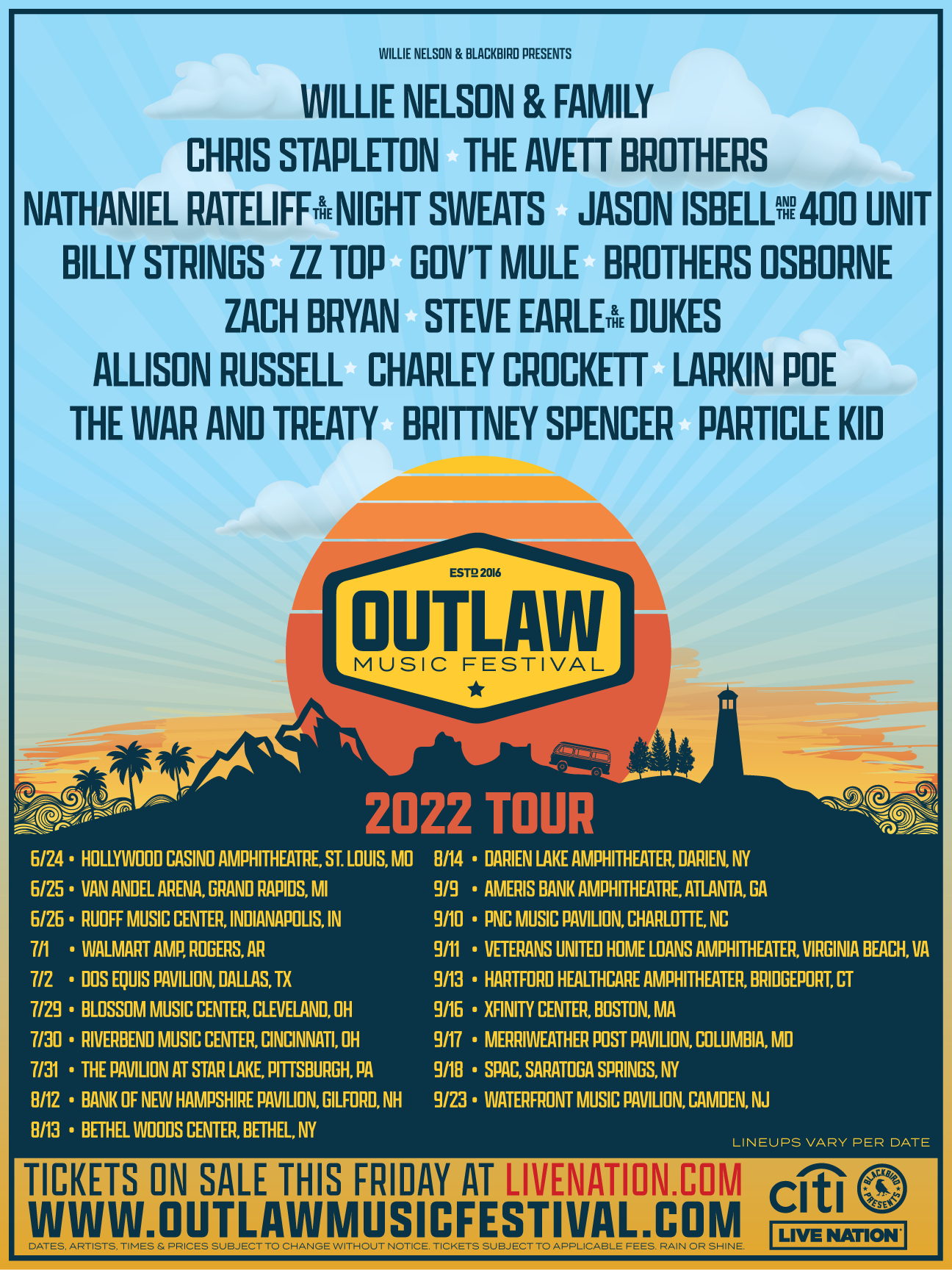 Outlaw Music Festival Set Times 2024 Danit Anneliese